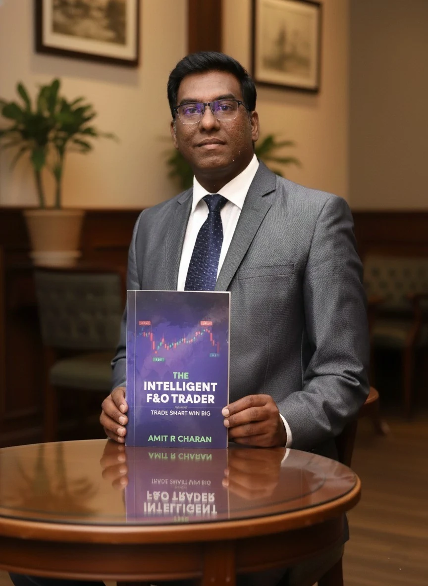 Amit R. Charan holding The Intelligent F&O Trader Volume I